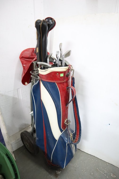 Vintage Golf Bag and Clubs