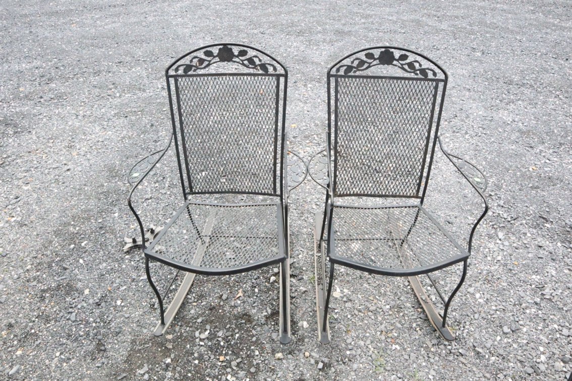 Pair of Wrought Iron Rocking Chairs