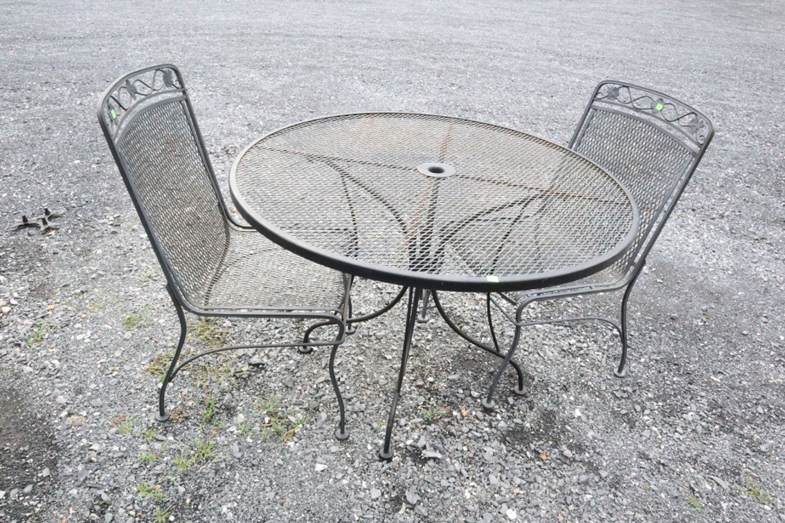Wrought Iron Patio Table and 2 Chairs