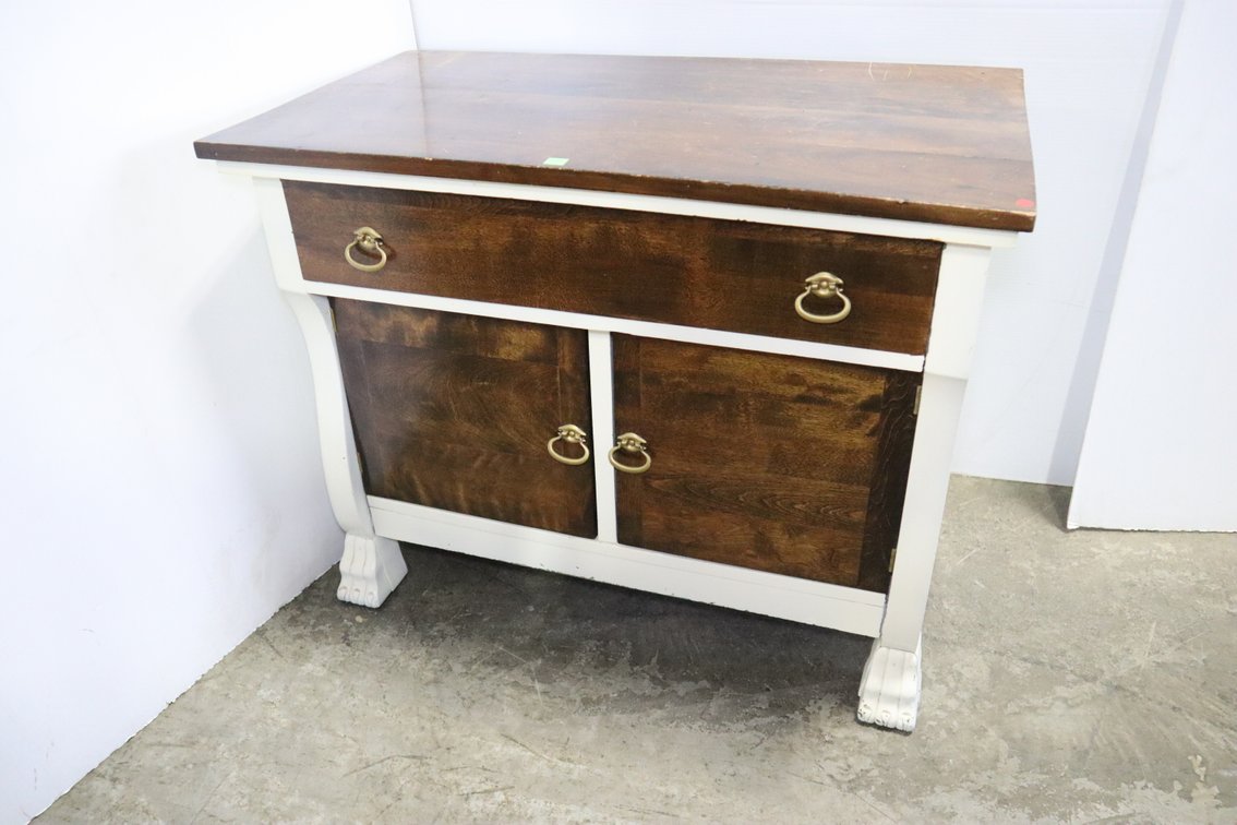 Refinished Vintage Wood Cabinet