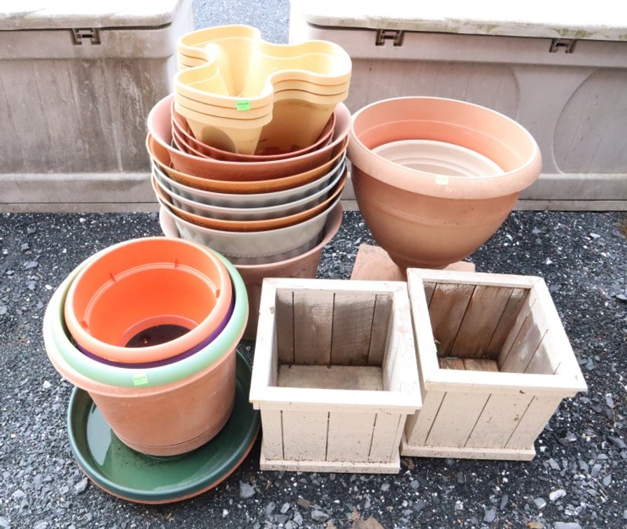 Group of Plastic Planters