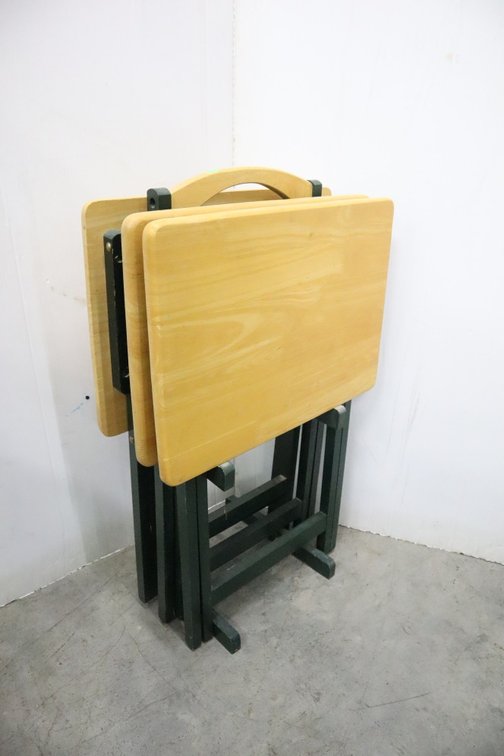 3 Folding Tray Tables With Stand