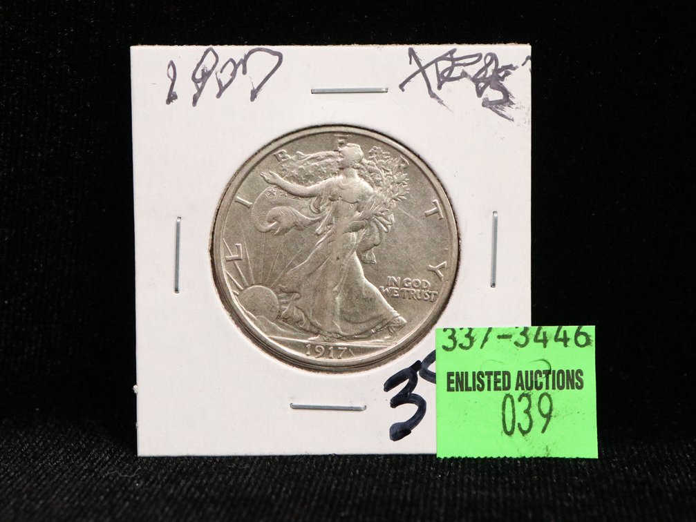 1917 Walking Liberty Half Dollar. Good. Key Date