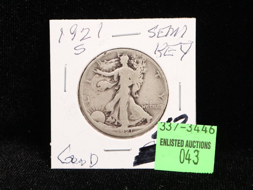 1921 S Walking Liberty Half Dollar. Good. Key Date