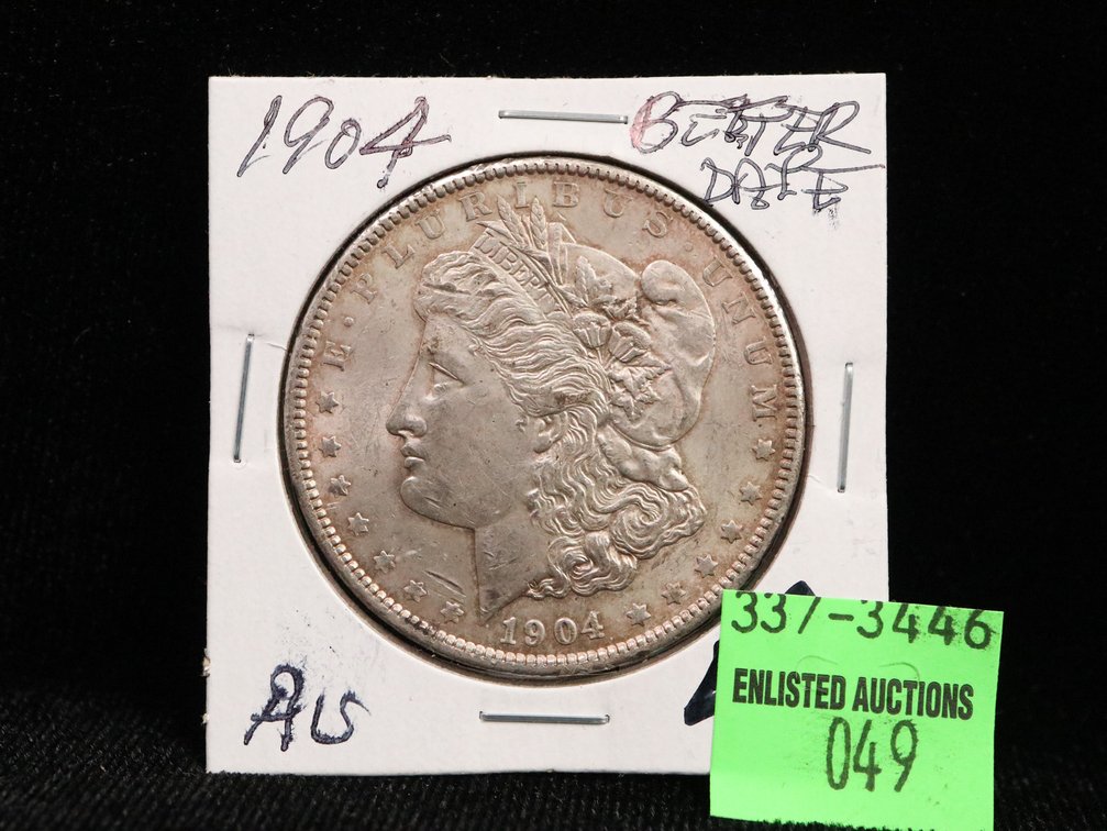 1904 Morgan Dollar. AU. Better Date