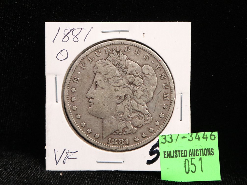 1881 O Morgan Dollar. VF