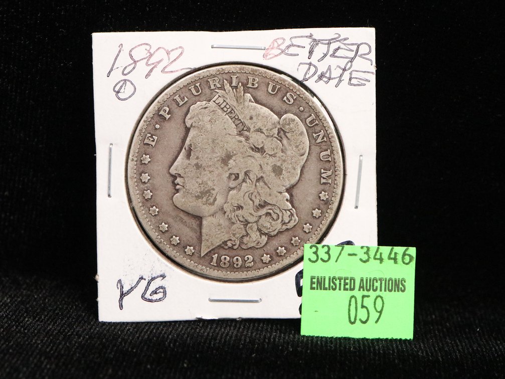 1892 O Morgan Dollar. VG. Better Date