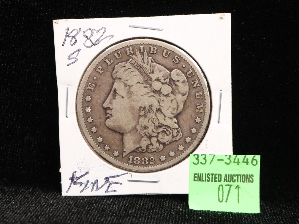 1882 S Morgan Dollar. Fine