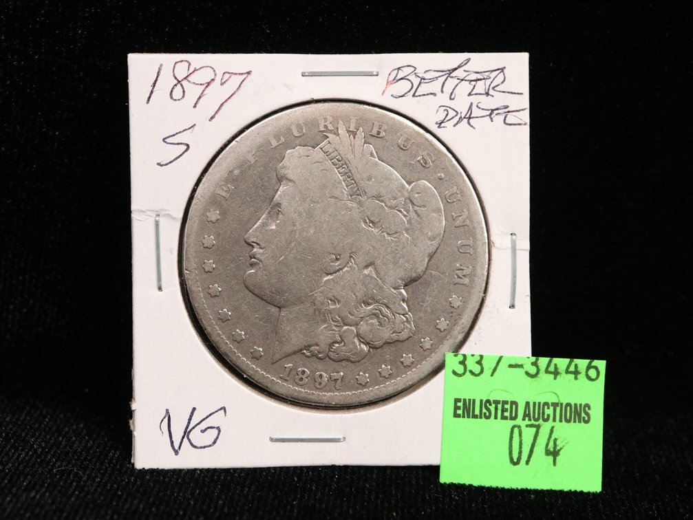 1897 S Morgan Dollar. VG. Better Date