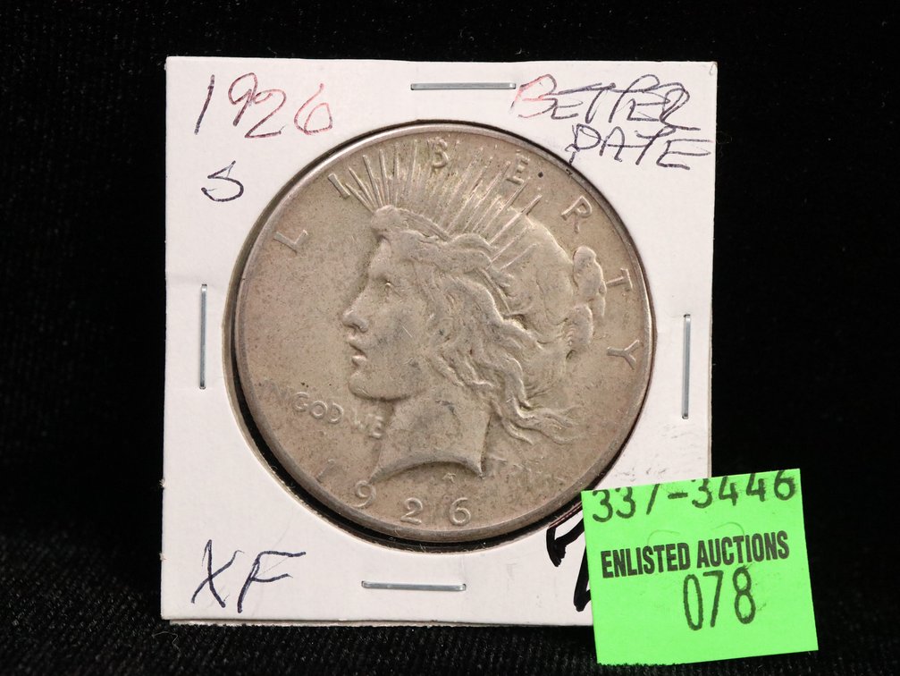 1926 S Peace Dollar. XF. Better Date