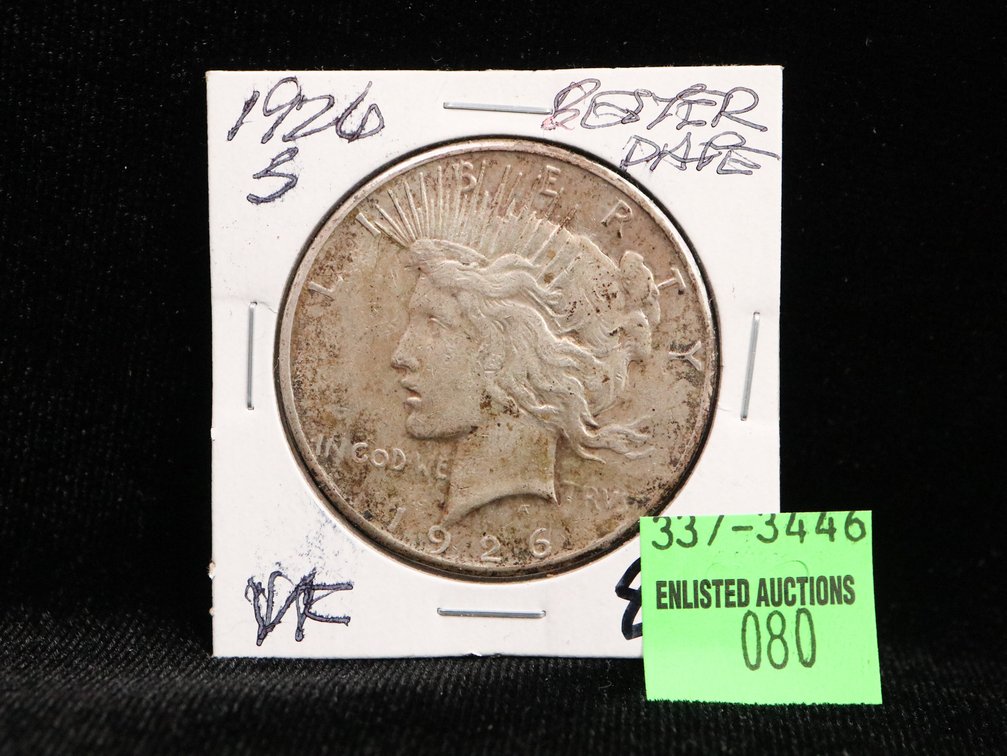1926 S Peace Dollar. VF. Better Date
