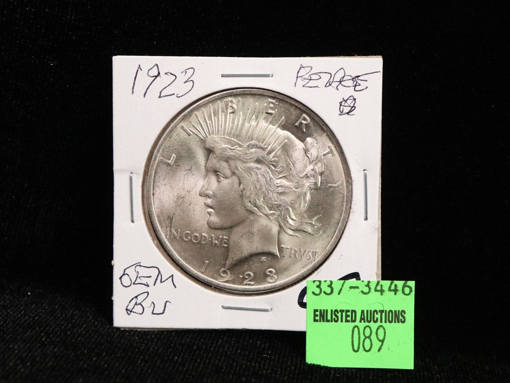 1923 Peace Dollar. Gem BU