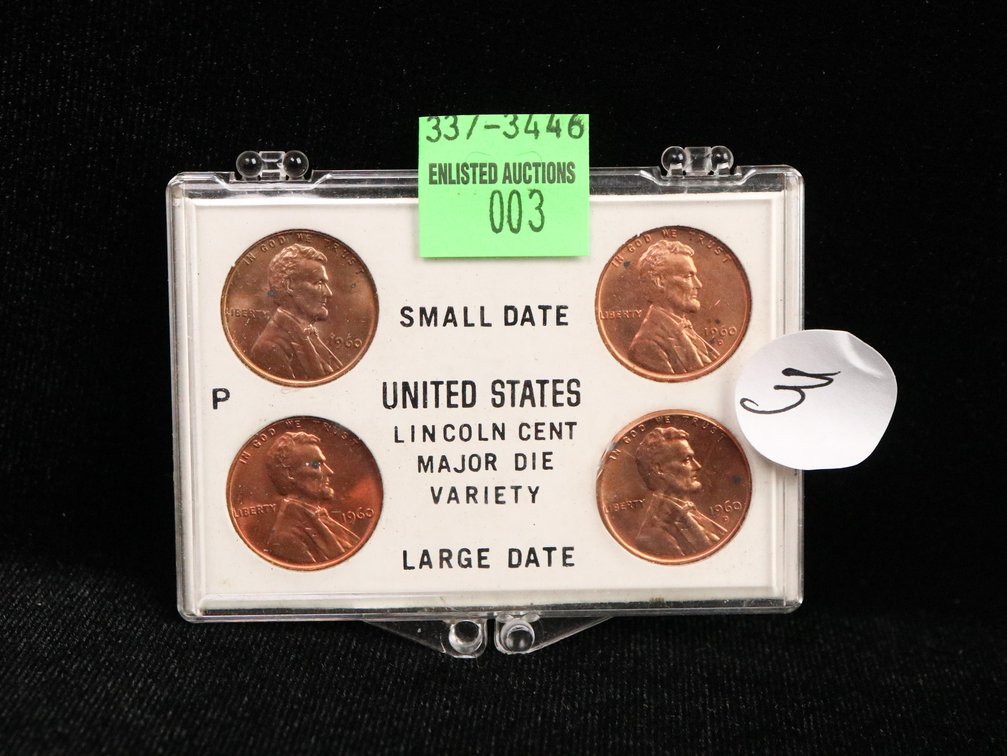 All 4 1960 Large & Small Date Lincoln Cents