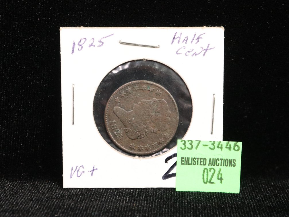 1825 Half Cent VG+