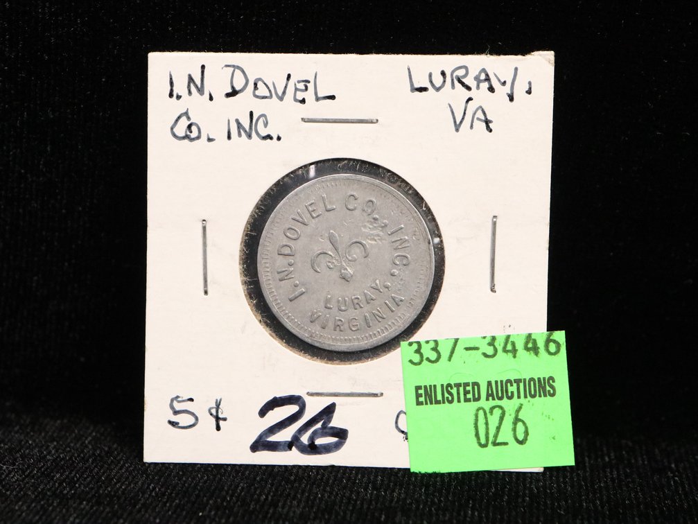I. N. Dovel Co. Merchant Token, LURAY Virginia