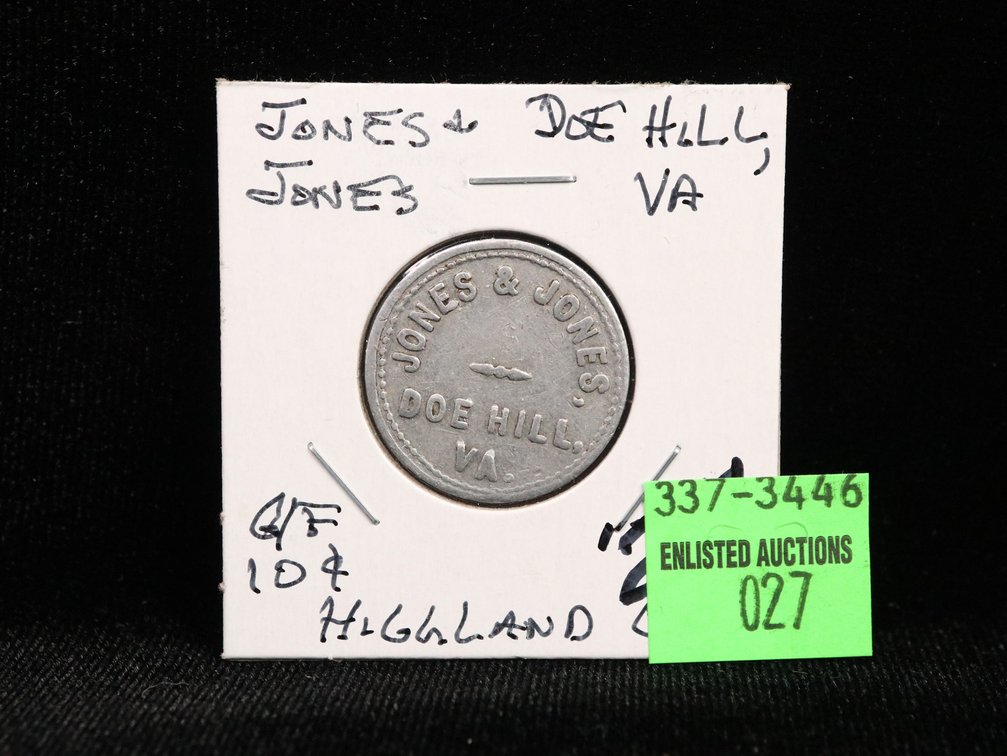 Jones & Jones Merchant Token, Doe Hill, Virginia