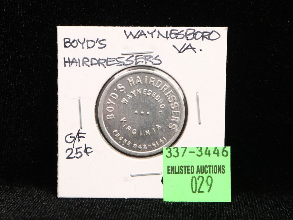 Boyd's Hairdresser Merchant Token, Waynesboro, Virginia