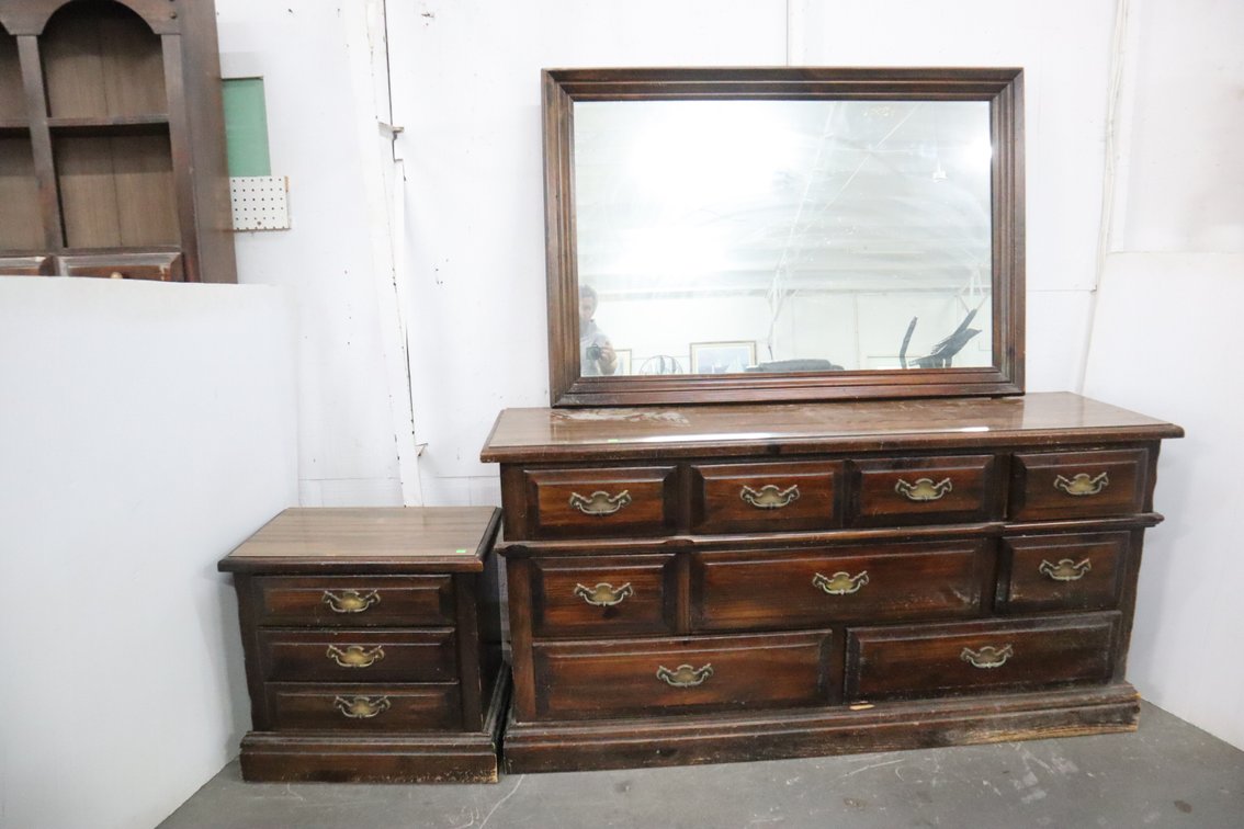 Dresser With Mirror and Nightstand