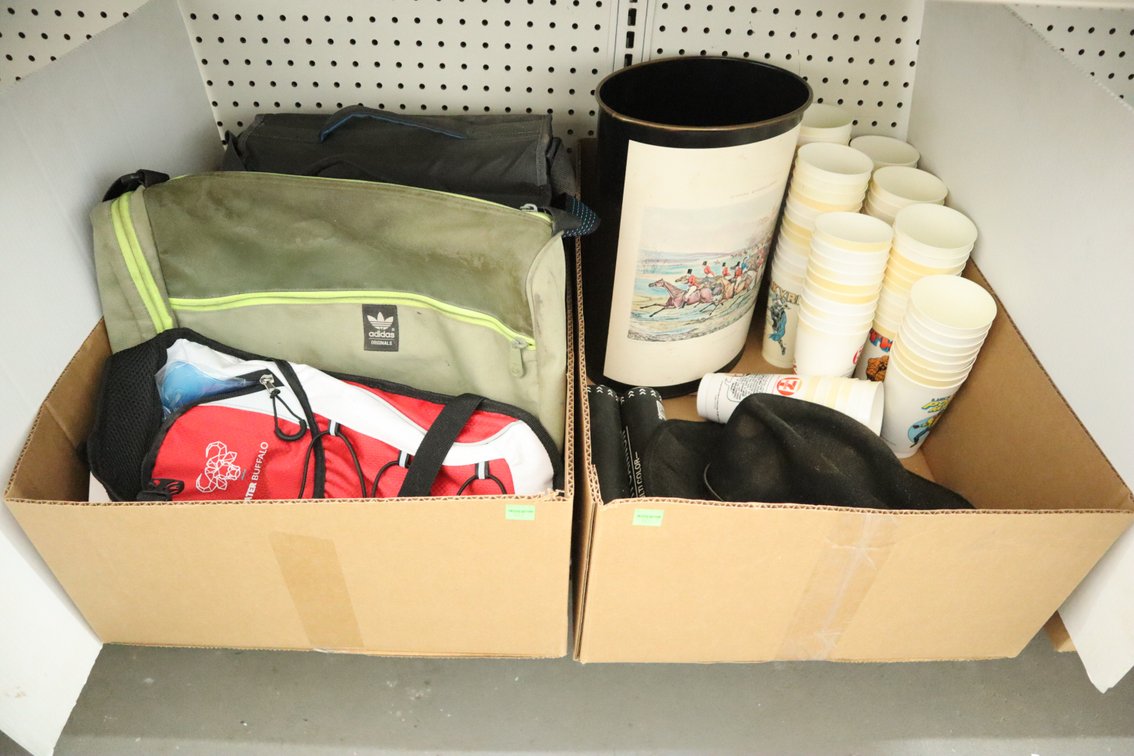 Briefcases, Felt Hat, 7-Eleven Plastic Cups