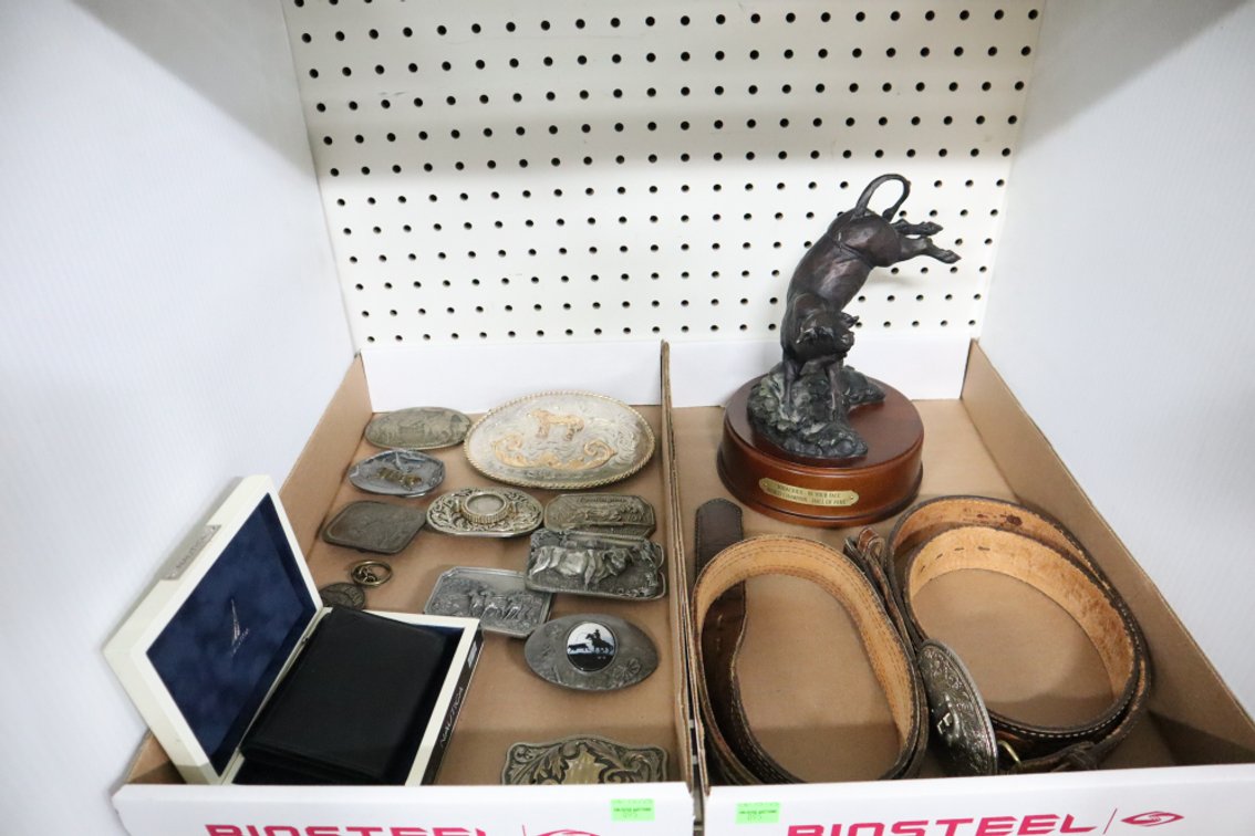 Collectible Belt Buckles, Rodeo Bull Statue