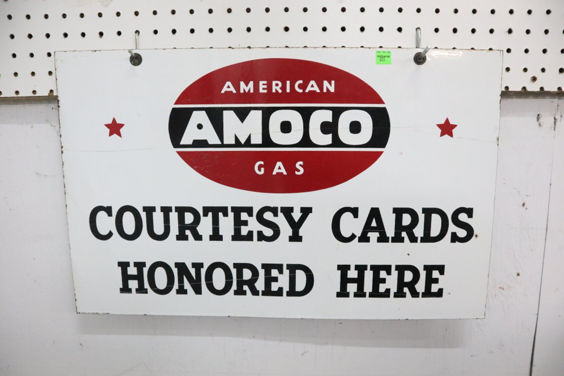 Porcelain Double-Sided Amoco Sign