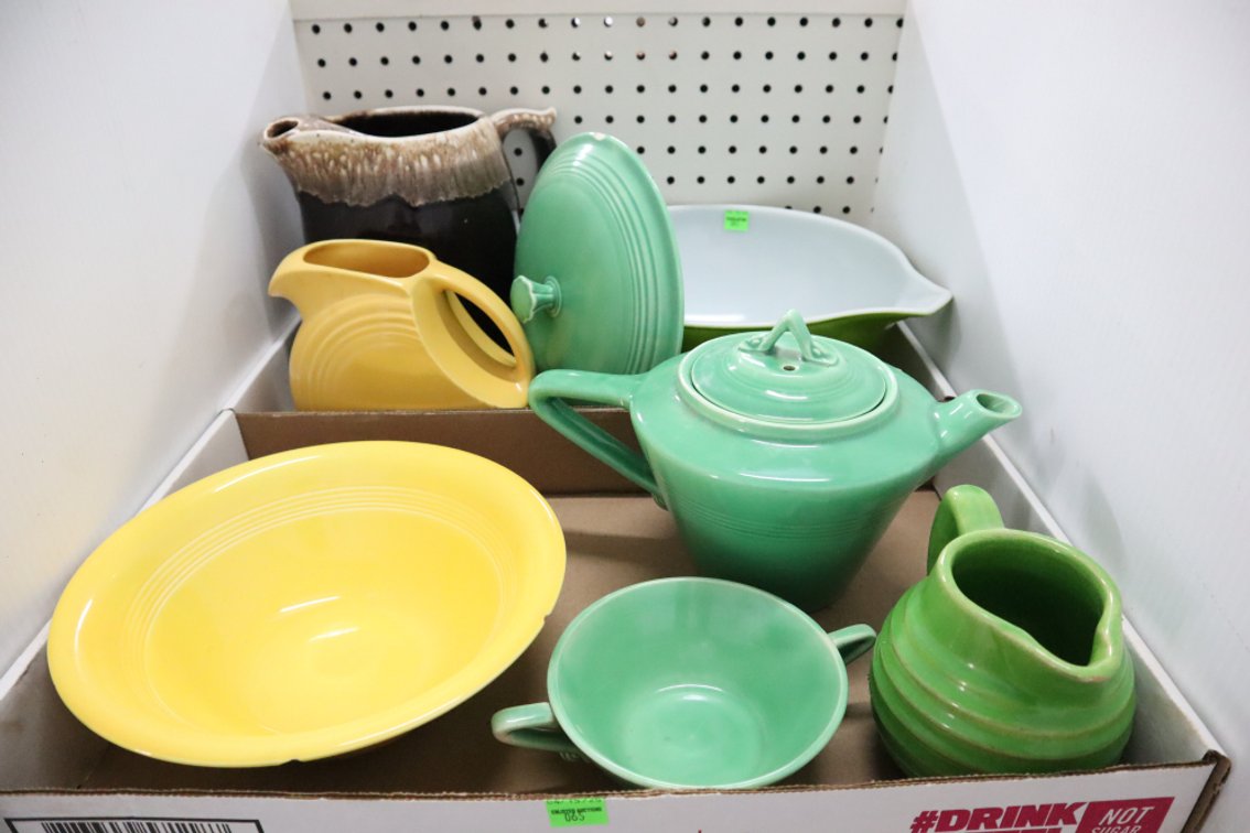 Vintage Dishes, Pyrex Bowl, Fiesta Pitcher