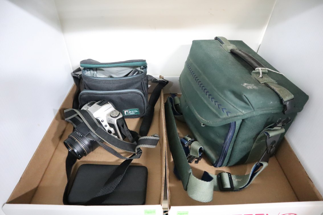 Minolta 8mm and Digital Cameras With Cases and Accessories