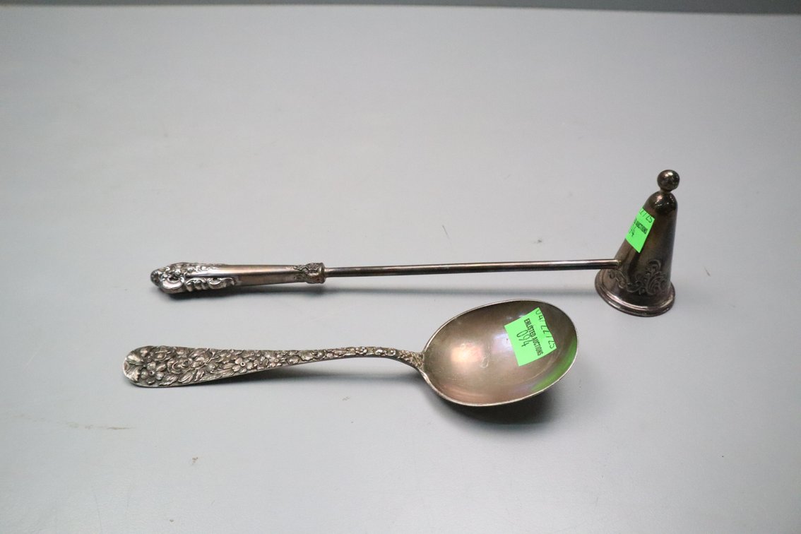 Sterling Silver Spoon and Candle Snuffer