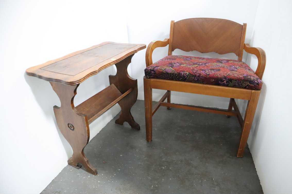 Bench and Small Table