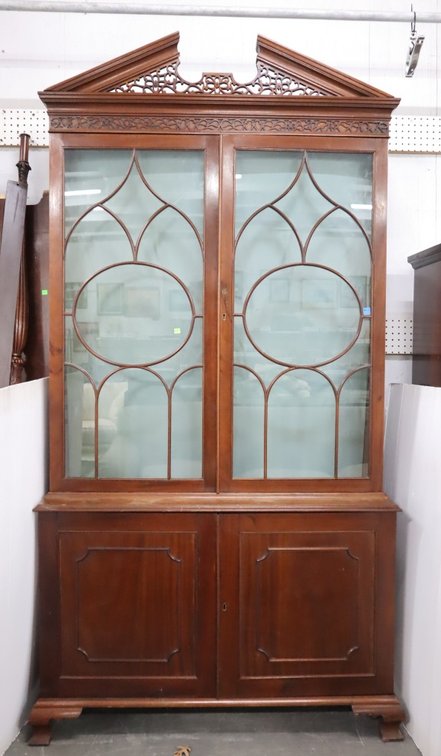 Two-Piece Mahogany Cabinet