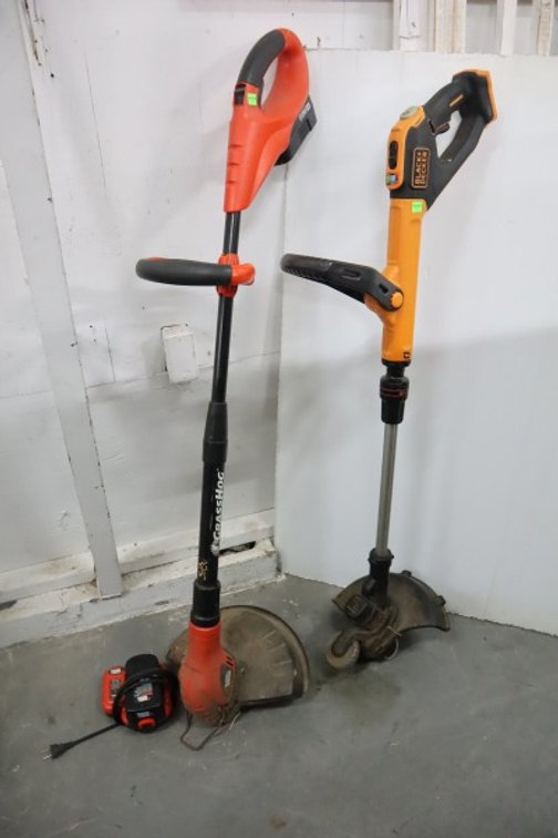 Pair of Black & Decker Cordless String Trimmers, Only 1 Has Batteries and Charger