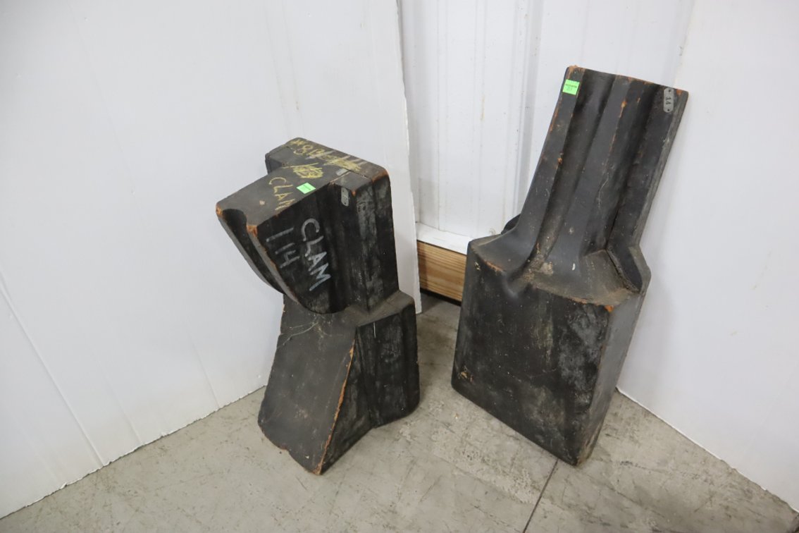 Pair of Antique Wooden Shovel Molds