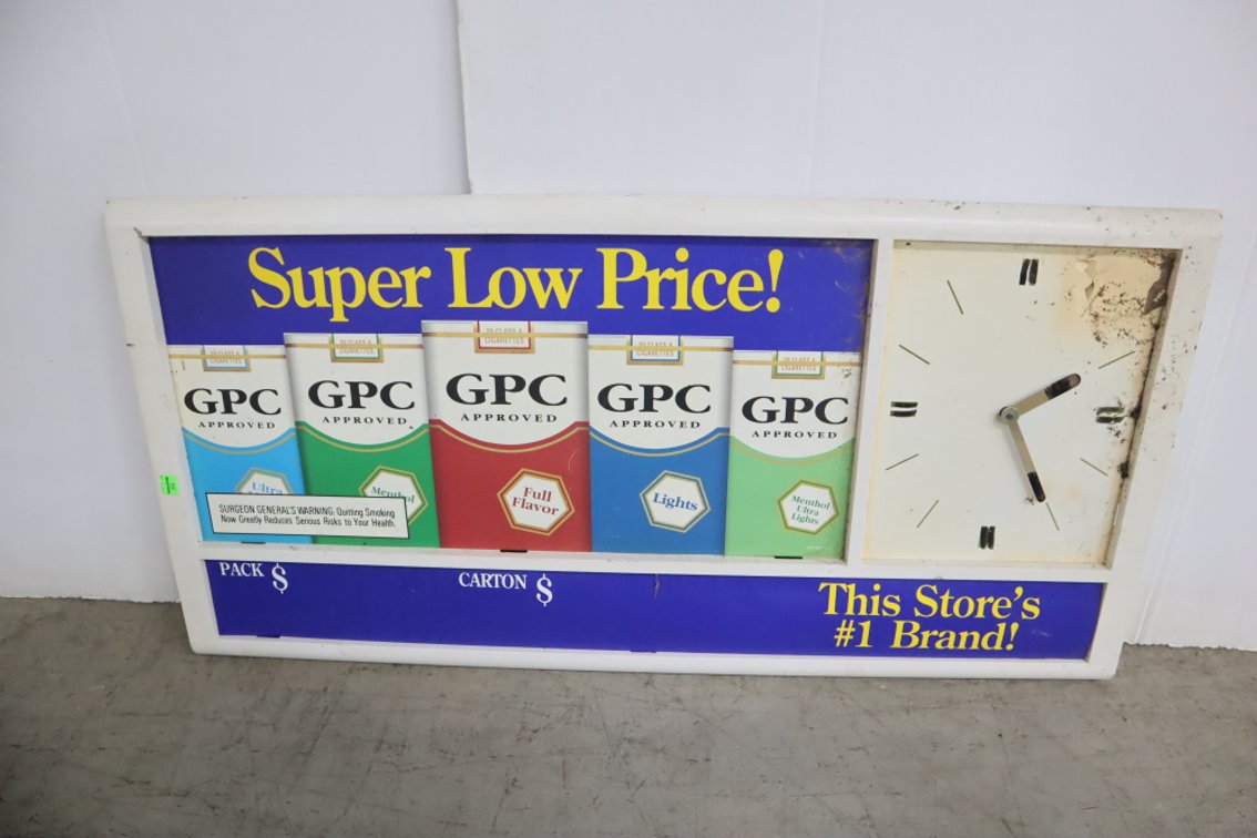Cigarette Advertising Battery Clock