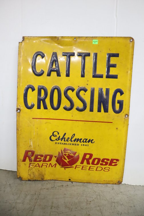 Red Rose Farm Feeds Vintage Metal Sign