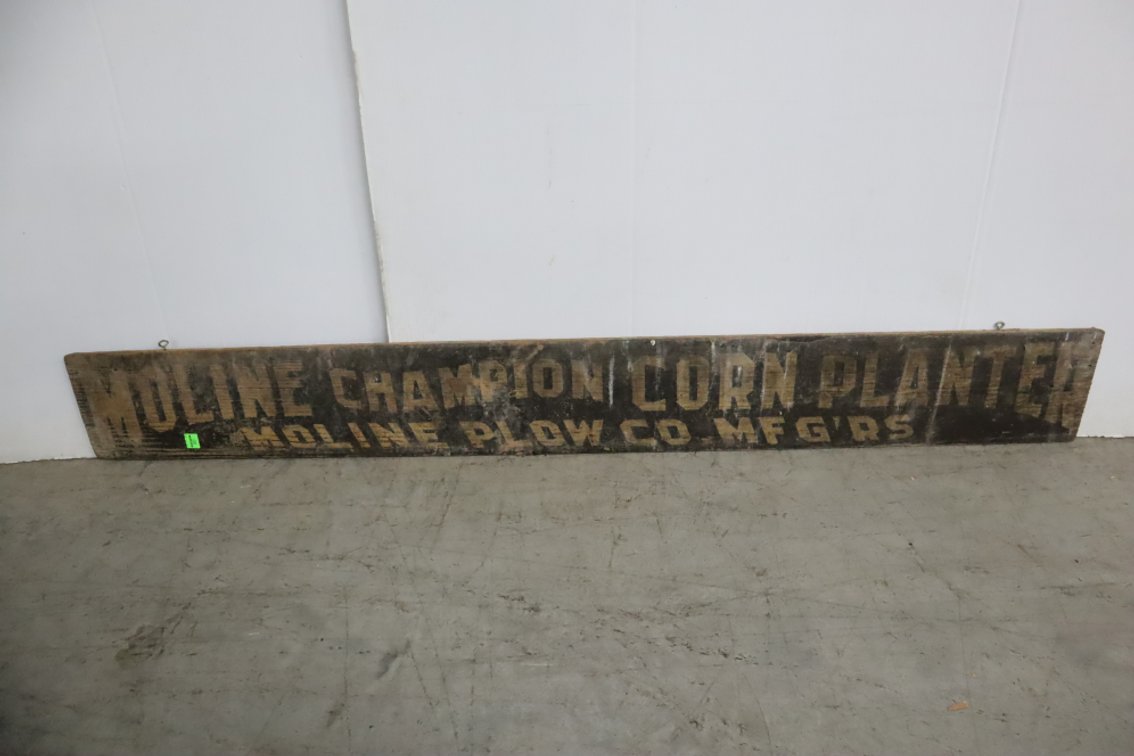 Moline Champion Corn Planter Wooden Sign