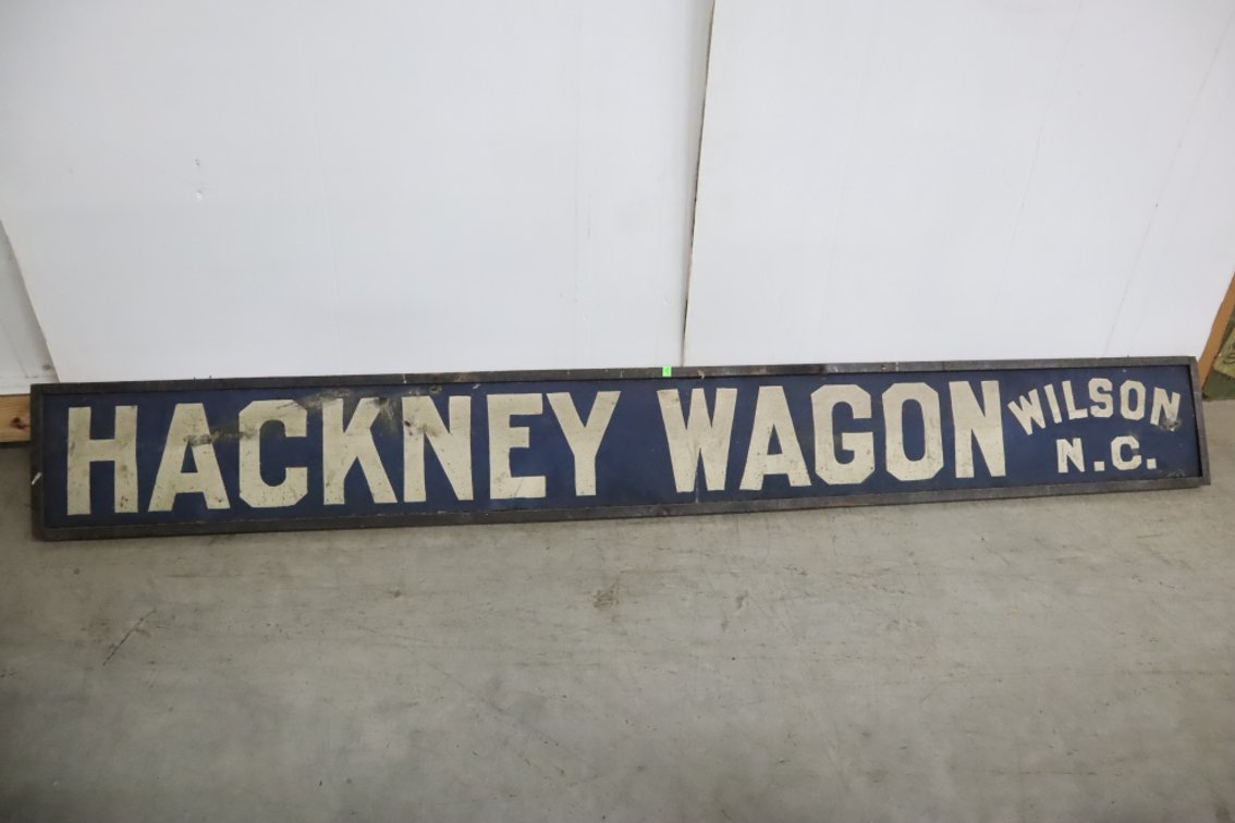 Hackney Wagon Wilson NC Antique Wood Sign