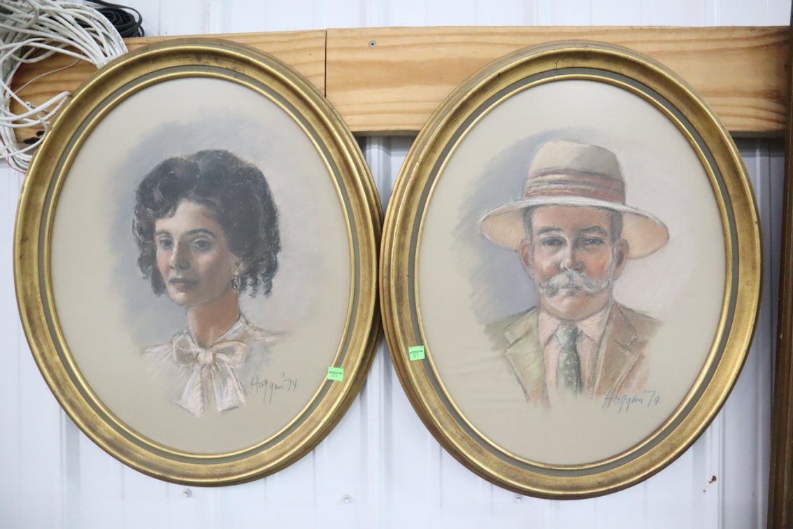 Pair of Framed Portrait Sketches