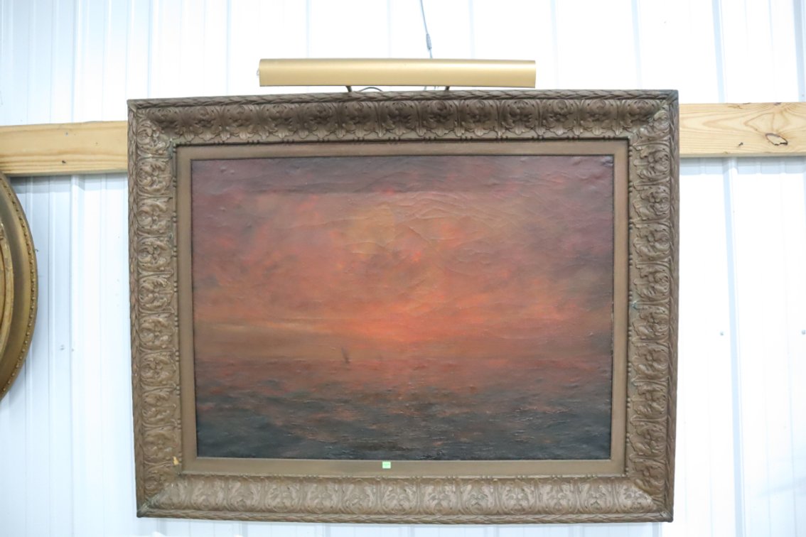 Antique Framed Canvas Oil Painting, Signed "Clary-Ray" In Bottom Left Corner
