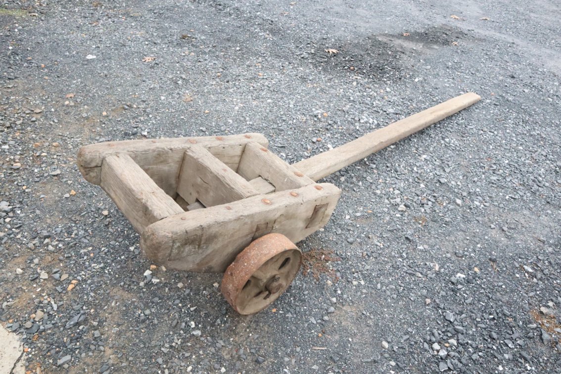 Antique Heavy Duty Steel Wheeled Cart