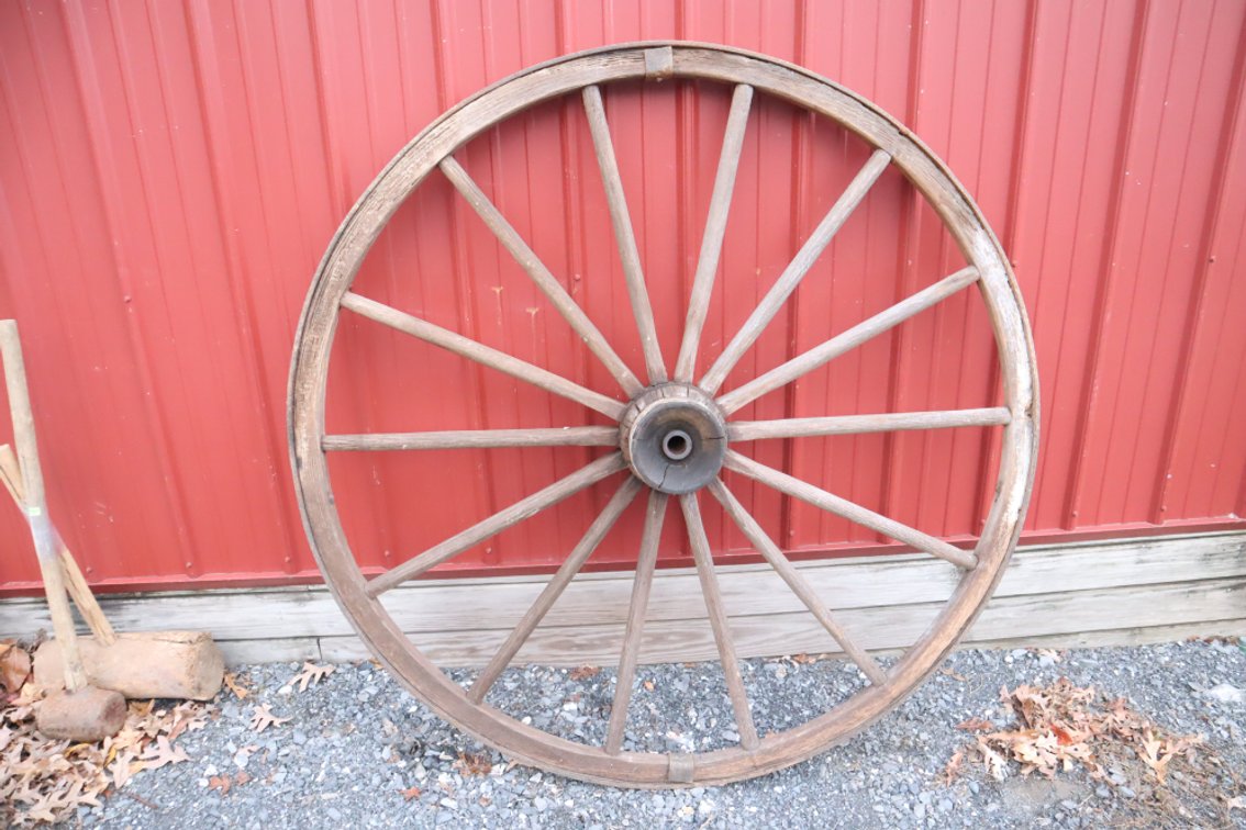 Large Antique Wooden Wheel