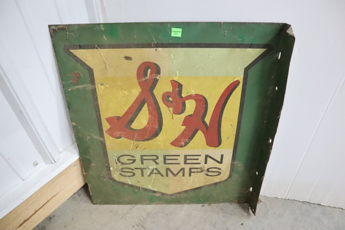 S&H Green Stamps Double-Sided Metal Flange Sign