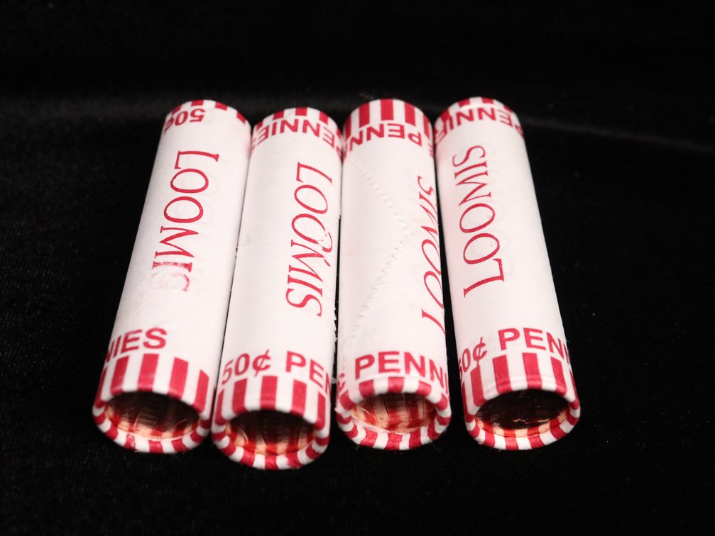 (4) Uncirculated 2025 P Lincoln Cents. Original Bank Rolls