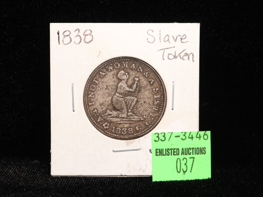 1838 Slave Token. 90% Silver 