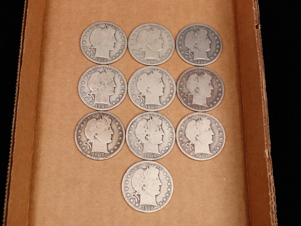 $5 Face Value Barber Half Dollars 