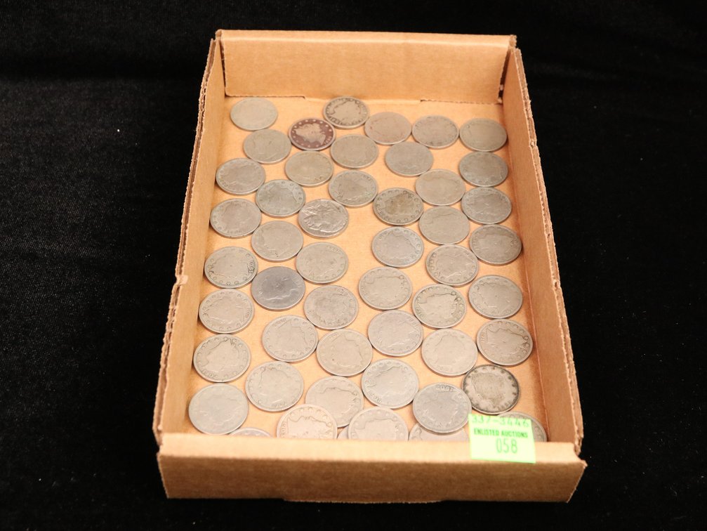 Bag of 50, V Nickels. G-Better