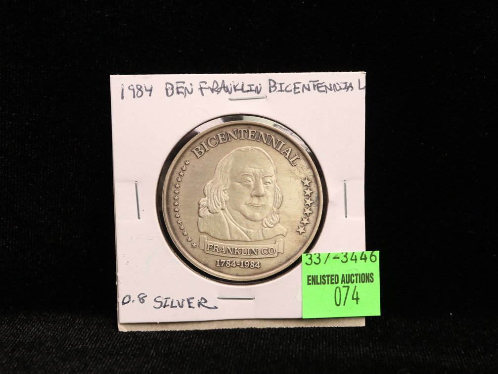 1984 Ben Franklin Bicentennial Silver Coin 