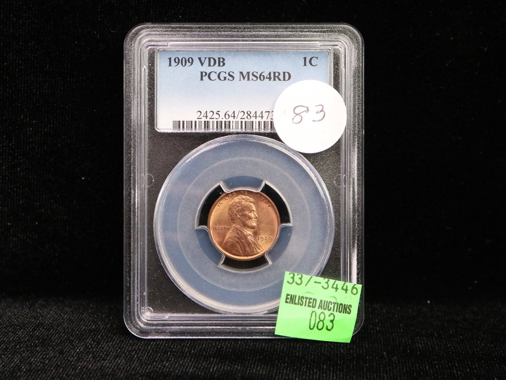 1909 VDB Lincoln Cent MS64 RD 