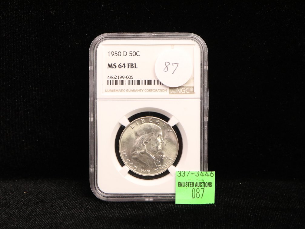 1950 D Ben Franklin Half Dollar MS64 FBL 