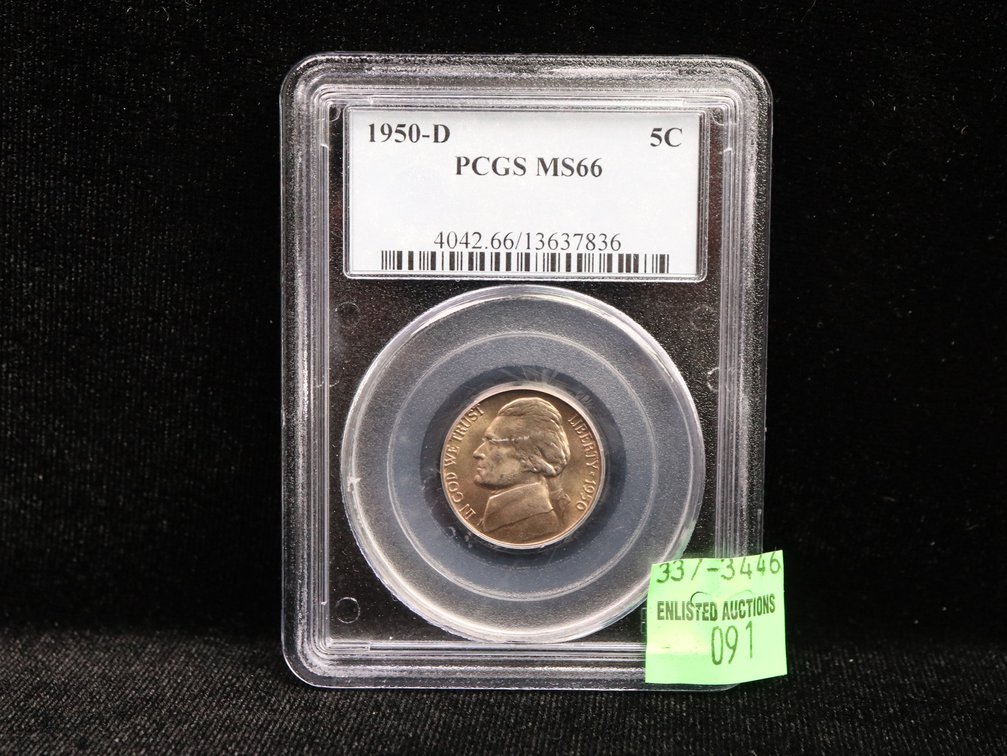 1950 D Jefferson Nickel. MS66 