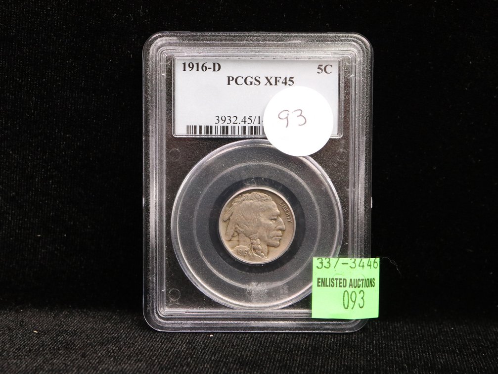 1916 D Buffalo Nickel. XF45 